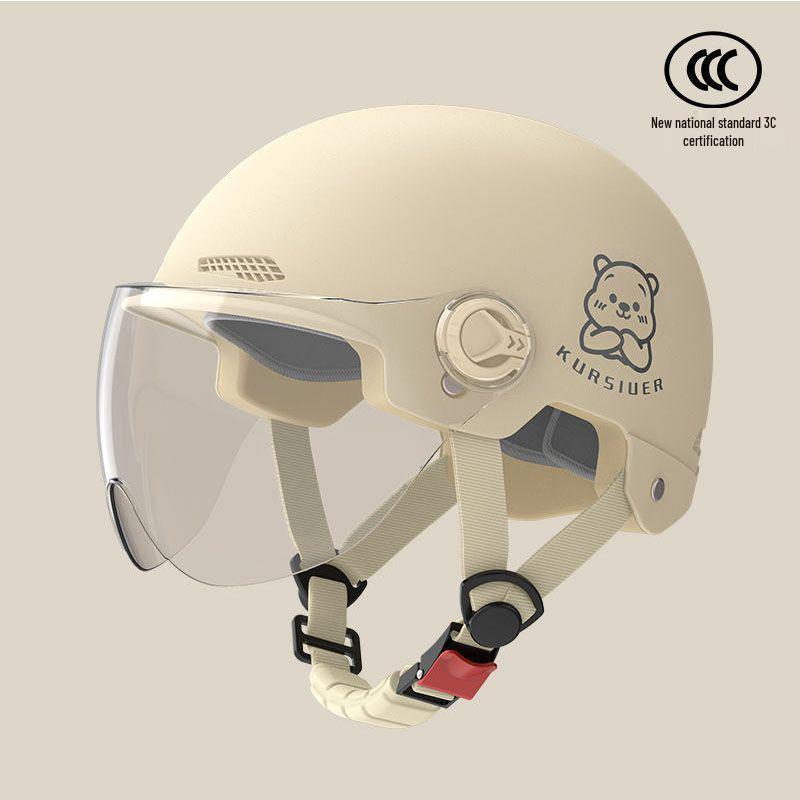 

Women s 3C Certified Sun Protection Electric Vehicle Helmet - Lightweight, All-Season, Straight Hair Compatible