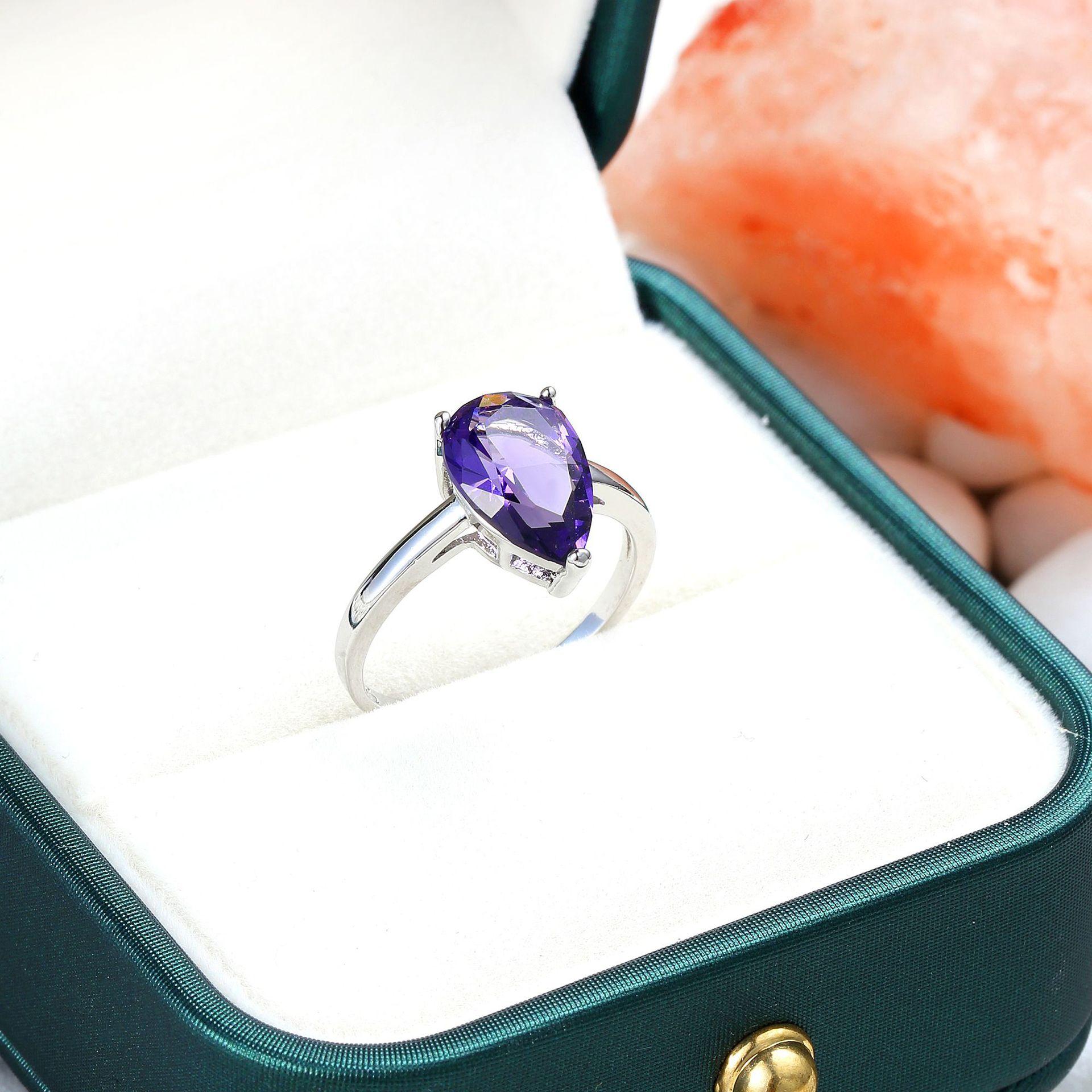 

Класичні каблучки SODROV з фіолетовим цирконом для жінок 7