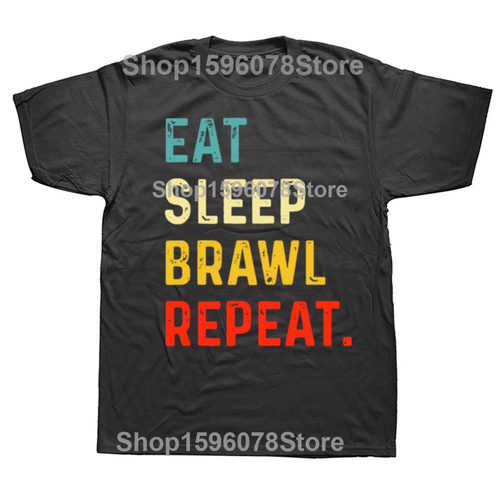 Casual Wear Eat Sleep Brawl Repeat Gamer Mobile Game Brawl with Stars T-Shirt Graphics Fitted T Shirts Women Men Clothing Top