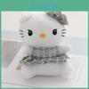 Cute Gingham Kitty Plush Keychain Fashionable Cat Soft Toy Hanging Ornament