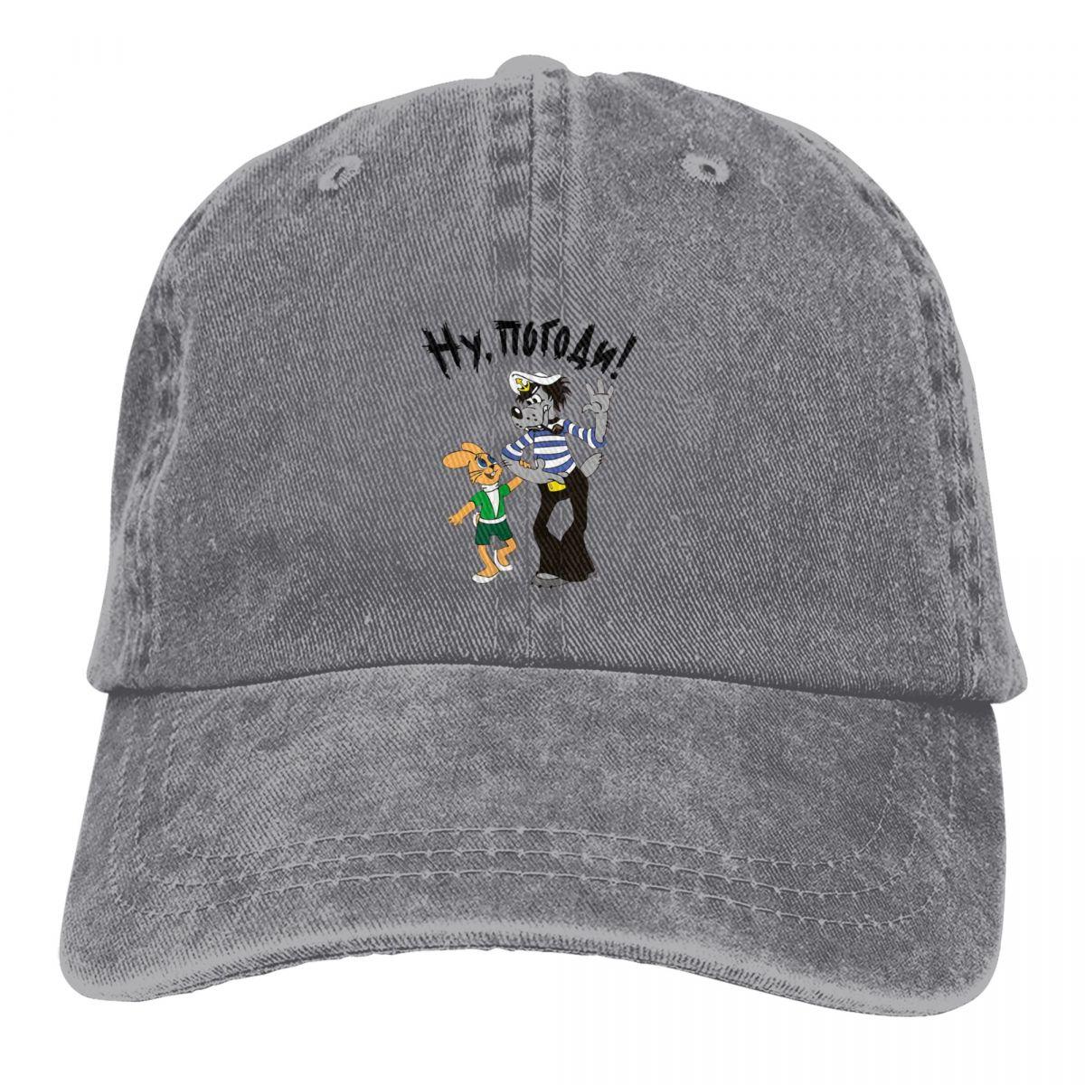 

Постиранная бейсболка унисекс, классические кепки-дальнобойщики Snapback, шляпа папы Nu Pogodi, ну погоди, шляпы для гольфа с героями мультфильмов One Size