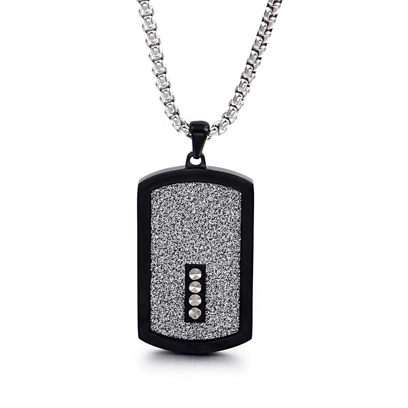 

Kalen Stainless Steel Men s Engravable Pendant Fashion Hip-Hop Style Simple Necklace Jewelry Accessories 66cm