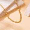 18K Gold Plated Twisted Herringbone Chain Necklace Bracelet Set, Dainty Chunky Link Jewelry Set for Women, Trendy Daily Jewelry