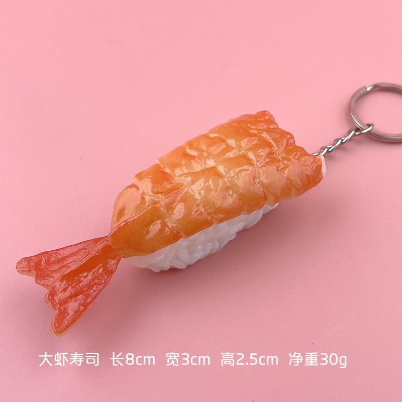Simulation Fake Sushi Model Keychain Fun Japanese Keychain Rice Ball Salmon Model Sushi Keychain Pendant Food Mold Decoration