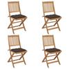 Day and Night - Day and Night Folding Garden Chairs 4 Units and Cushions Solid Acacia Wood