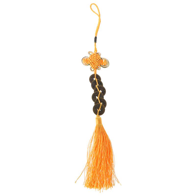 Chinese Knot Feng Shui Lucky Wealth 3/6/8/9/10 Coins For Home Car Hanging Tassel #314