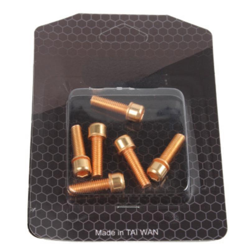 6Pcs/Set M5*18mm Bicycle Handlebar Screws Titanium-plated Colorful Stainless Steel Screws Stem Riser Screw Bolts