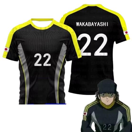 

Tsubasa Wakabayashi GK Goalkeeper Cartoon Animation Anime Football Soccer T-Shirt Nation Jersey Japan Flag Print Sport Short Sleeve Cosplay Unisex S