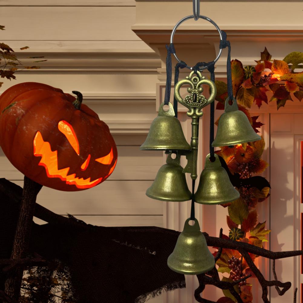 Wisiorek Dzwonek Wiatrowy Wiccański Dzwonek Wiatrowy Dzwonki Czarownicy do Ochrony Klamki Zestaw Retro Wiszący Dzwonek Wiatrowy Wiccański Dzwonek Halloween