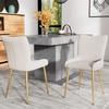 Dining Chair - MUVOE - Beige Velvet - Set of 6 - Gold Metal Legs - Optimal Comfort