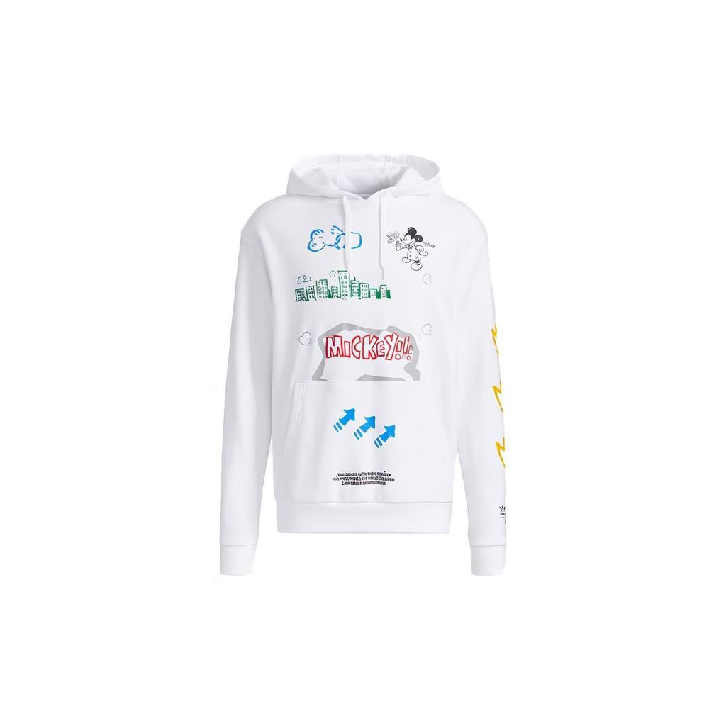 Adidas Originální Fangtastic Series Mikina s potiskem Disney Mickey Mouse Pánské topy Bílá H09182