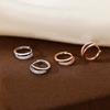 Fashion Silver Color Round Hoop Earrings For Women Girls Exquisite Zircon Circle Temperament Earrings Wedding Jewelry Accessorie