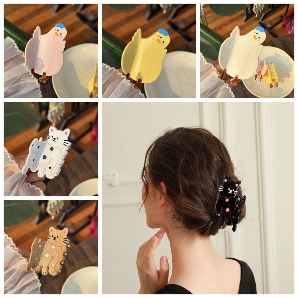 Acetic Acid Acetate Cat Hair Claw Bow Animal Hair Clip Fashion Chick Shark Clip Friends