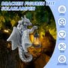 Dragon Figure with Solar Lights Resin Funny Dragon Figure Garden Decoration Yard Sculpture for Festival Outdoor Decor