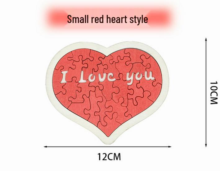 Holz-Liebespuzzle Lernspielzeug, Handgefertigtes Geschenk für Studenten, Jungen, Mädchen, Valentinstag oder Geburtstag.