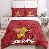 3pcs Jerry Mouse Printed Bedding Set, Soft and Comfortable Quilt Cover for Bedroom, Guest Room (1 Duvet Cover + 2 Pillowcases, Pillow Core N