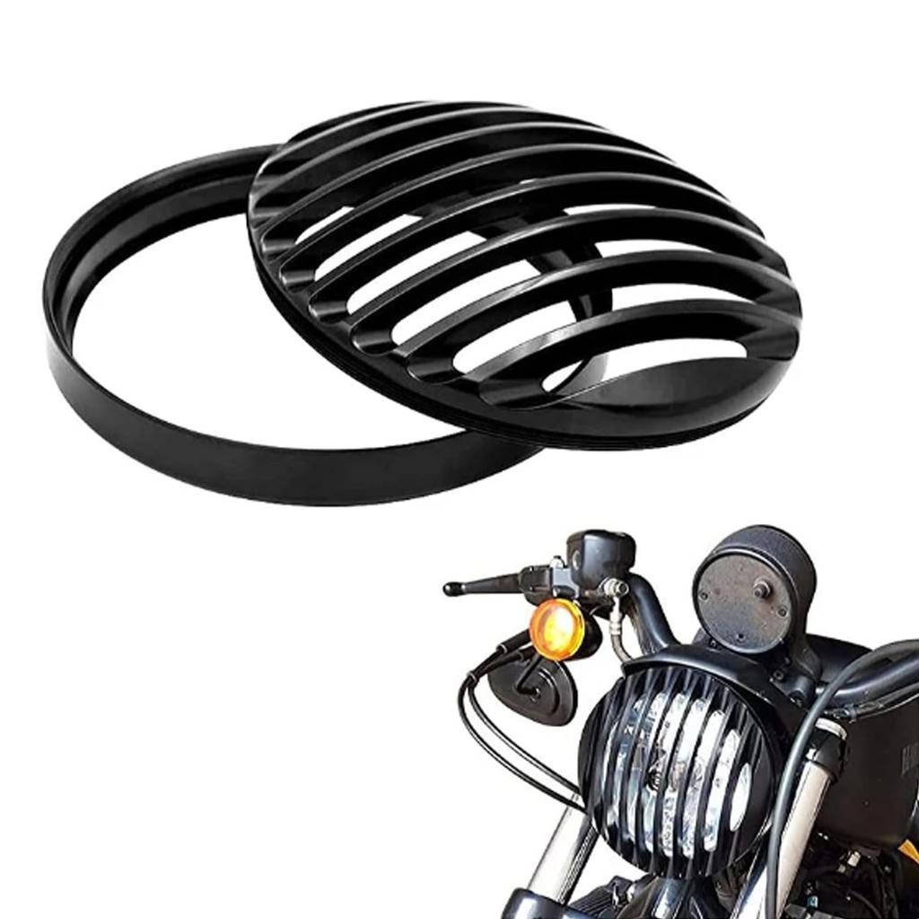 ZSADZS Aluminum Alloy LED Custom Headlight Grille Covers for Sportster XL 883 1200 2004-2014 (Black)