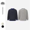 FORN3 Men's Retro Striped Knit Sweater - Autumn/Winter Round Neck, Casual College Style AW230