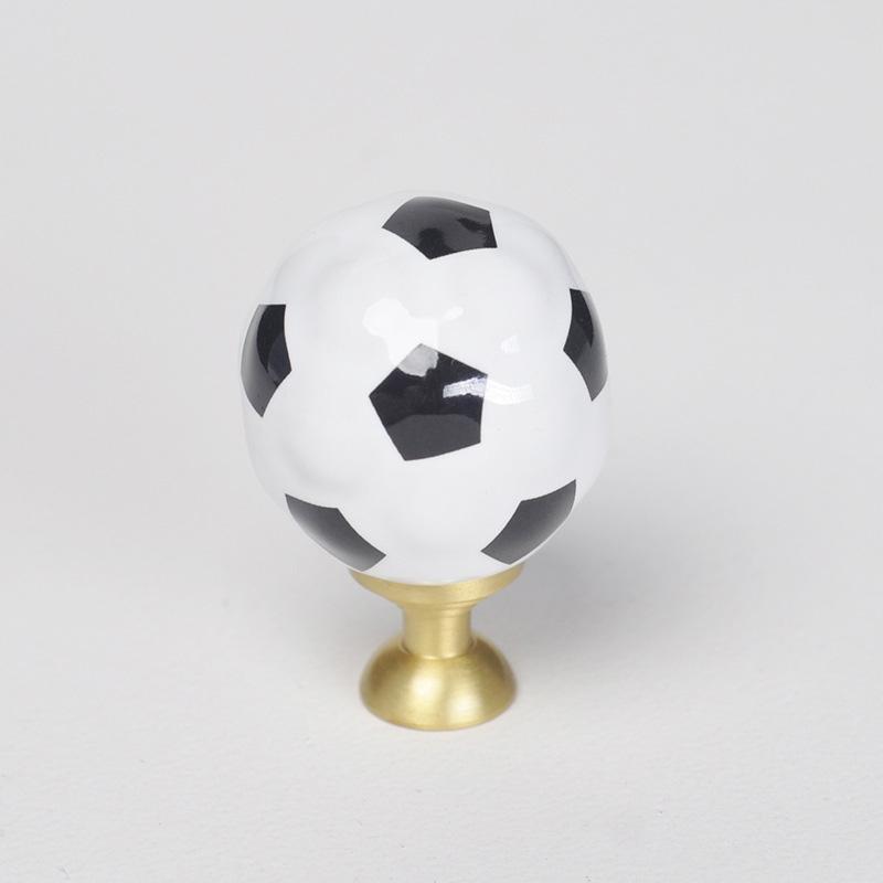 Cartoon Basketball Football Cabinet Door Handle Drawer Knobs Single Hole Ceramic Pulls Kitchen Wardrobe Furniture Handles