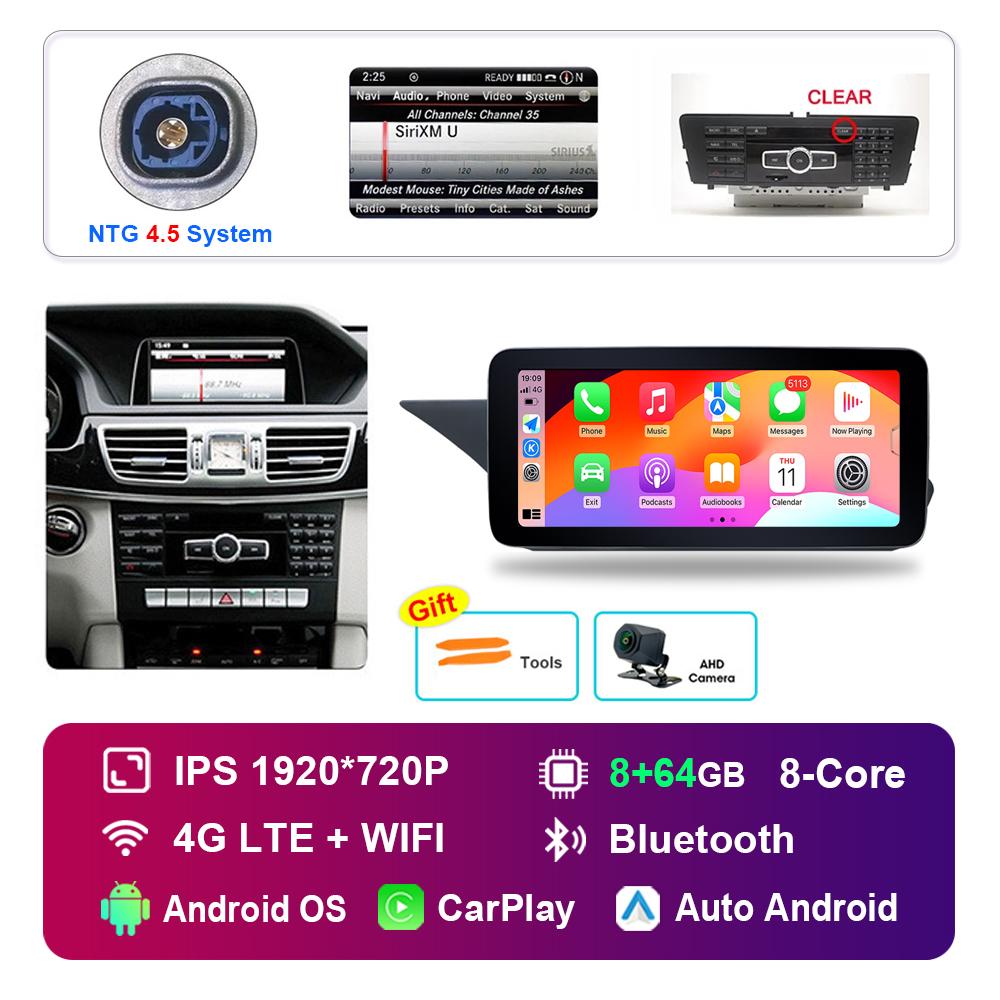 10.25 Inch for Mercedes Benz E Class W212 2009 - 2015 NTG 4.0 4.5 System Android Car Radio Multimedia Player GPS HD Touch Screen