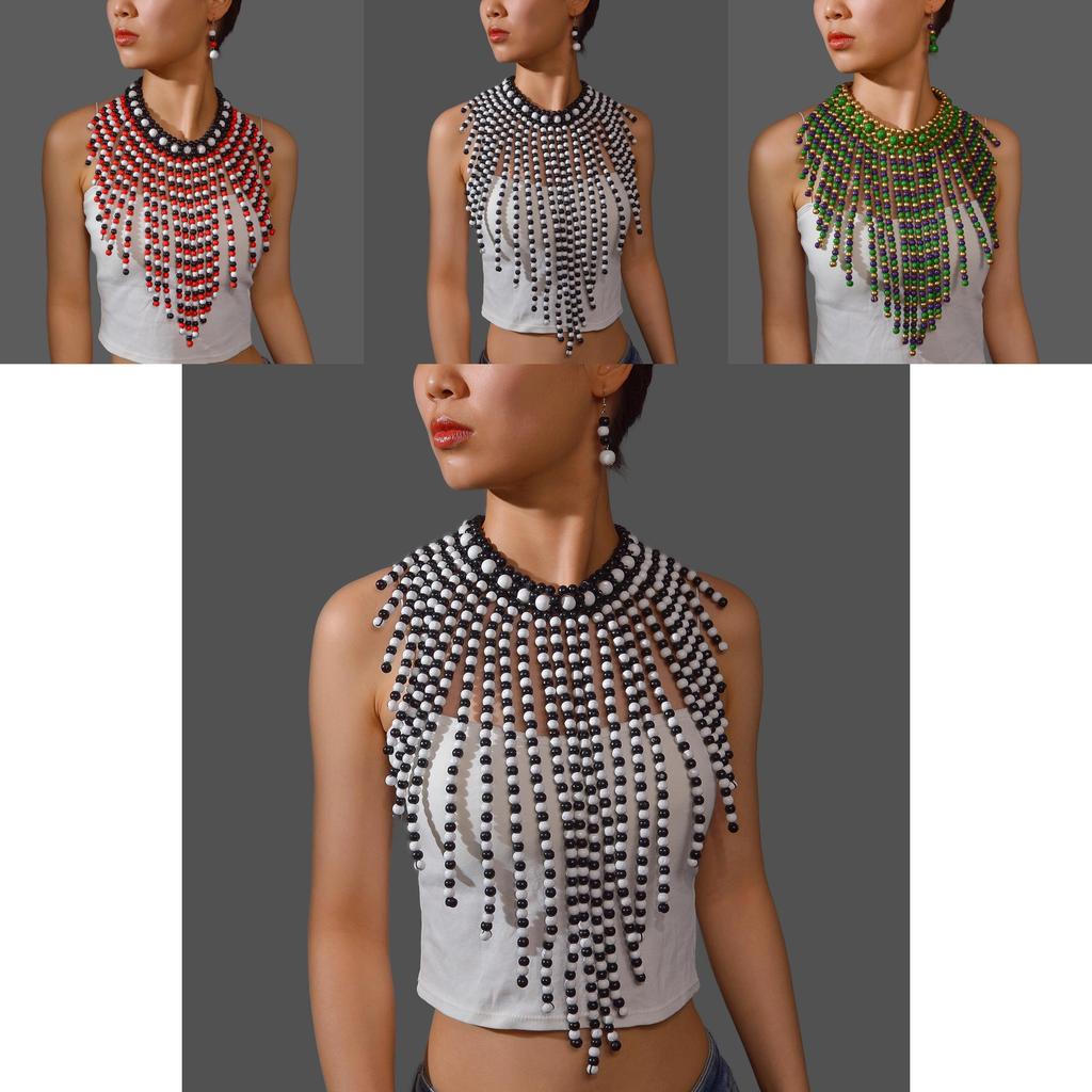 European Fashion Pearl Necklace And Earring Set With Handmade Design For Women And Men