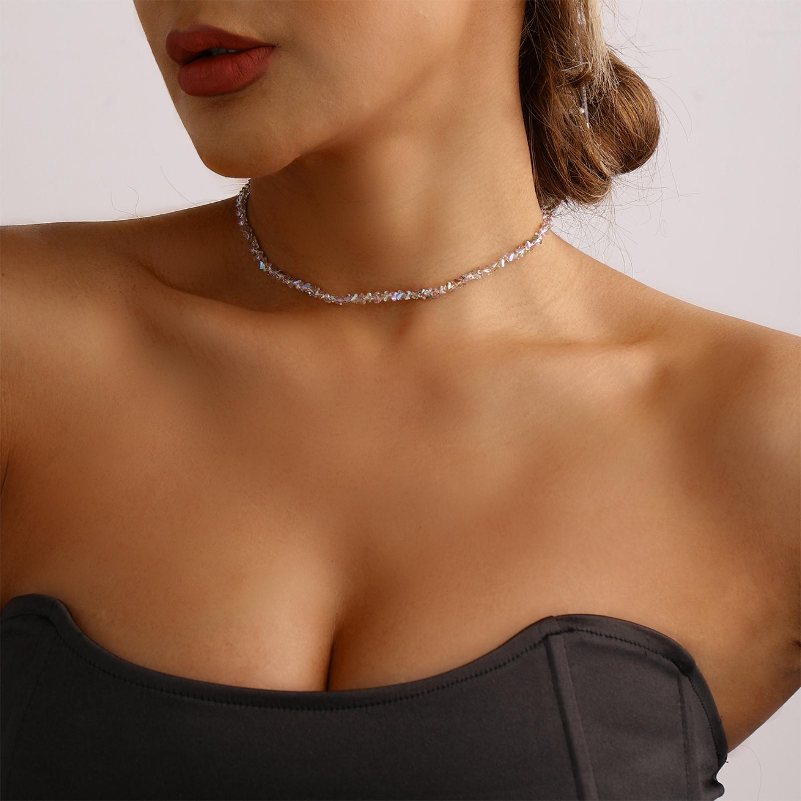 

Кольє на ключицю з масивною ланцюговою пряжкою в панк-стилі для жінок, Геометричне хіп-хоп кольє. One Size