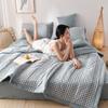 Summer Washed Cotton Quilt Air-conditioning Comforter Soft Breathable Blanket Thin Leaf Print Bedspread Bed Cover Home Textiles