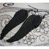Gothic Matte Black Angel Wings Dangle Earrings for Women