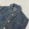 American Retro Rope-Dyed Slim Denim Workwear Jacket with Lapel Pocket
