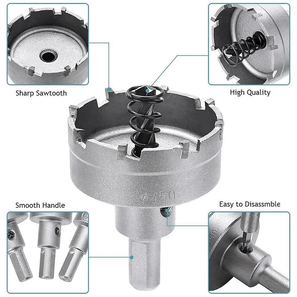 1PCS 50-80mm TCT Carbide Hole Cutter/Expander for Metal Thick Plates & Aluminum Alloy - Heavy Duty Hole Saw Drill Bit