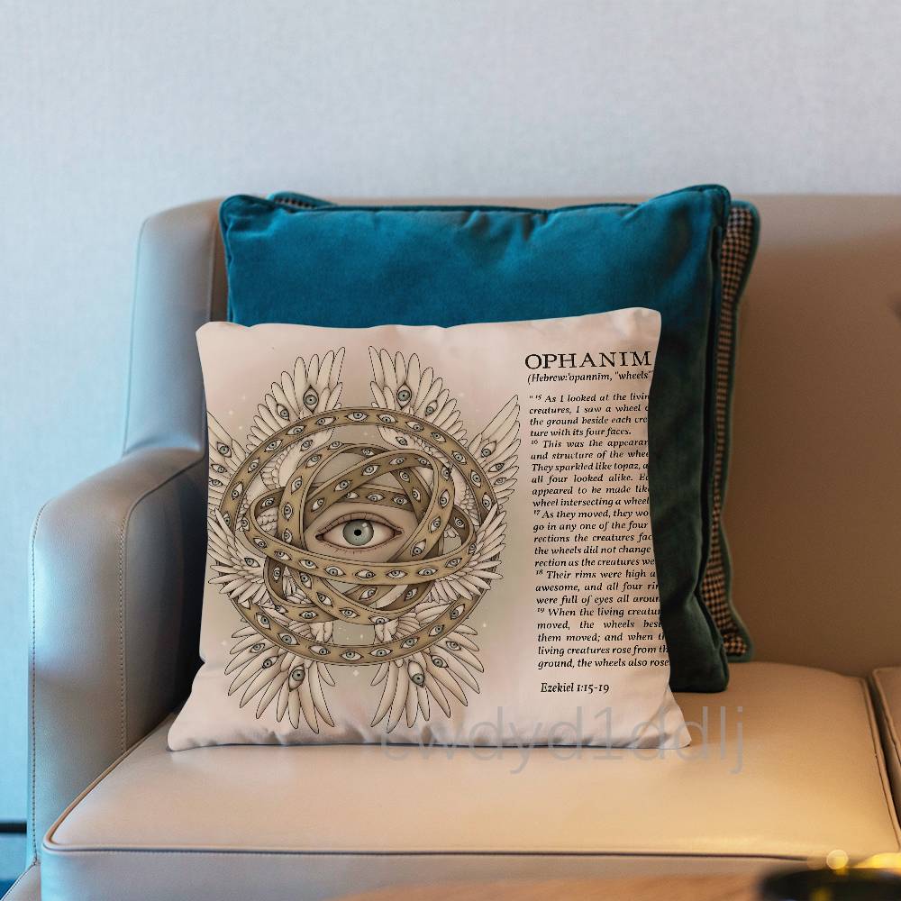 Cherub Thrones Seraphim Angels  Cushion Cover Pillow Cover Decor Pillowcase Printed Cushion Case For Couch 30x30cm