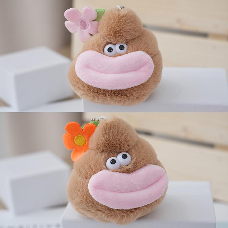 Cute Funny Sausage Mouth Plush Doll Keychain Pendant Cartoon Creative Keychain  Backpack Decoration Accessories Gifts