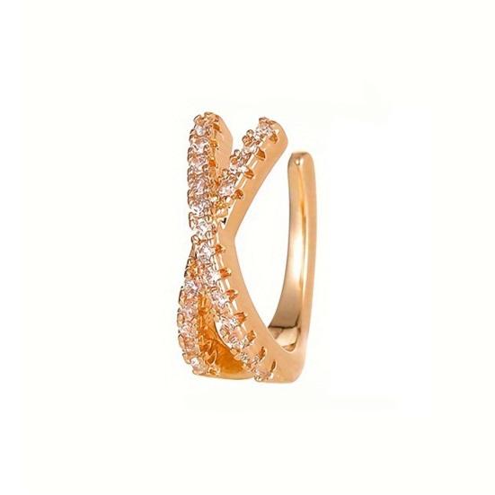 1Pc Women Ear Cuff Non-Pierced Clip-on X-Shaped Ear Cuff золотистый