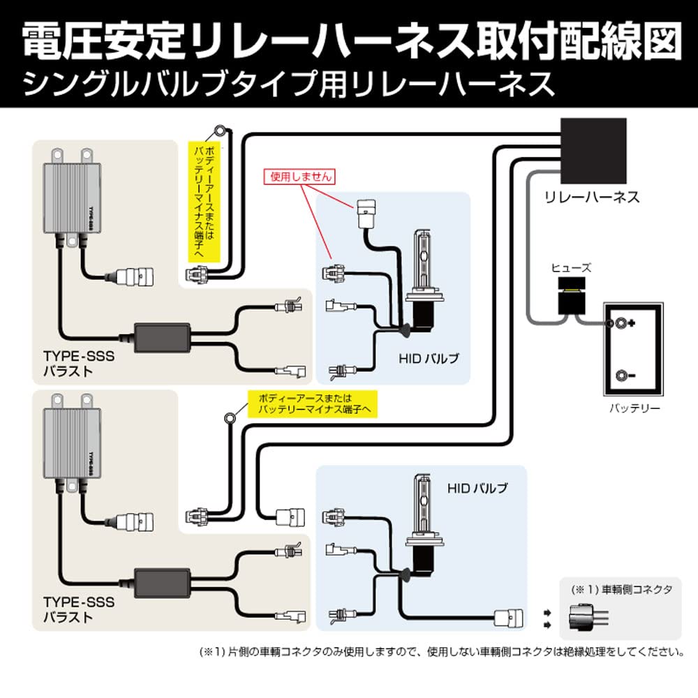 HID-YA LED Relaiskabelbaum für H8, H11, H16, , Spannungsstabilisierung, Eliminiert Flackern