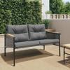 VidaXL Garden Bench with Cushions 116 Cm Black Steel, Bench, Park Bench, Outdoor Seat, Outdoor Bench, Bench of 4009303