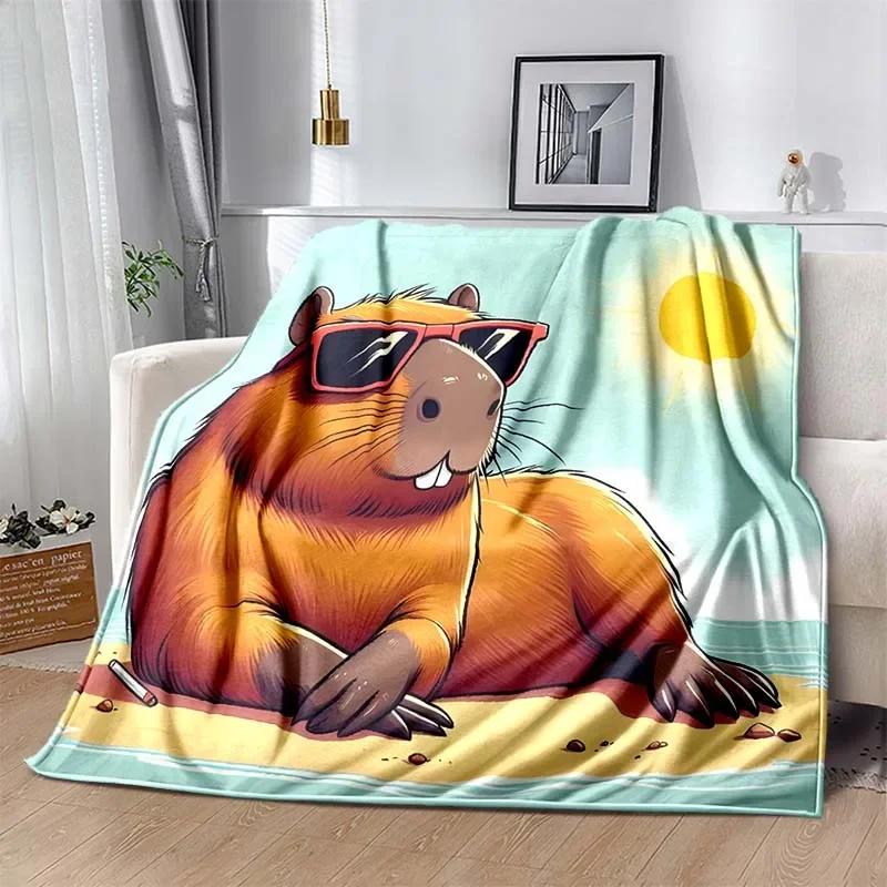 Warm Soft Capybara Throw Blanket Fluffy Plush Bedspread for Adults  Kids Perfect for Sofa or Bed  Ideal Gift