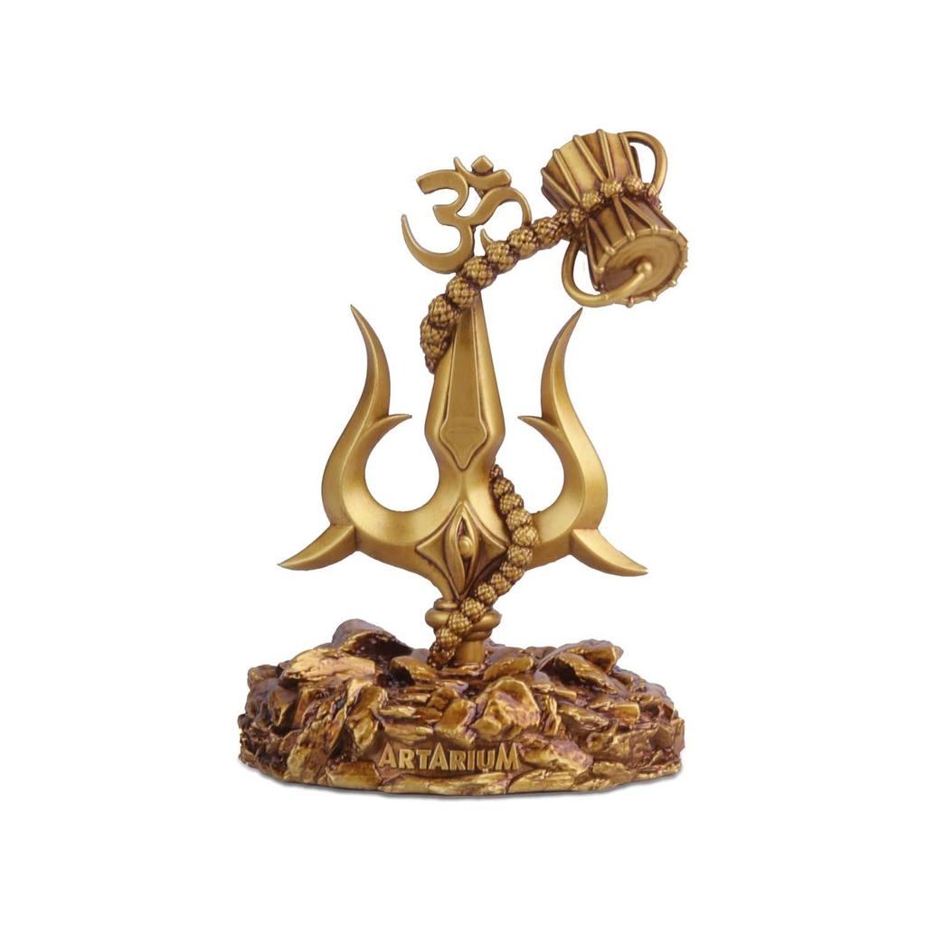 Trishul with Damru Traditional Trishul Damru Shiva Trishul Idol Decorative Showpiece for Car Dashboard Home Decor Pooja Room