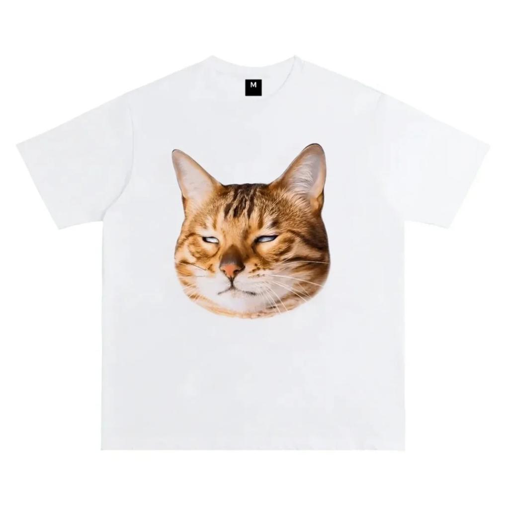 House Pet Printed Unisex Tshirt Cute Cat Graphic Clothing Kittens Streetwear Blouse Female Clothes Tops Kawaii Unisex Tshirt