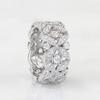 Huitan Luxury Exquisite Silver Finger Ring Female Shinning Cubic Zirconia Jewelry for Wedding Aesthetic Accessories Gift