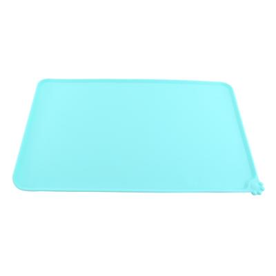 Cat Feeding Mat Silicone Easy Wipe Clean Dish Bowl Feed Food Water Placemat Pup Product (Green)
