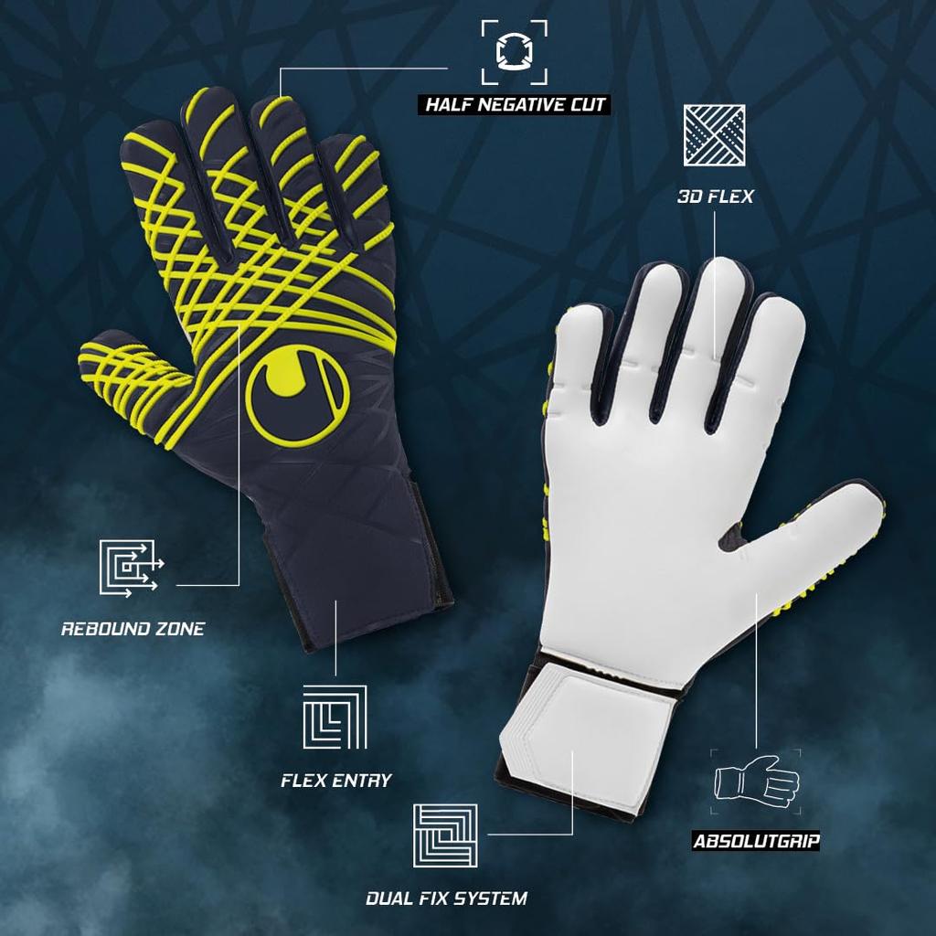 uhlsport Match Soccer GK Keeper Gloves Prediction Absolute Grip Half Negative Fit 1011356 01 7