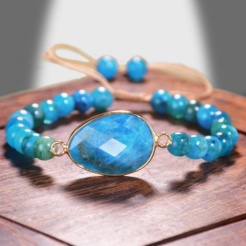 Handmade Natural Stone Bracelet Women Adjustable Crystal Beaded Wristband Fresh Sweet Style Jewelry