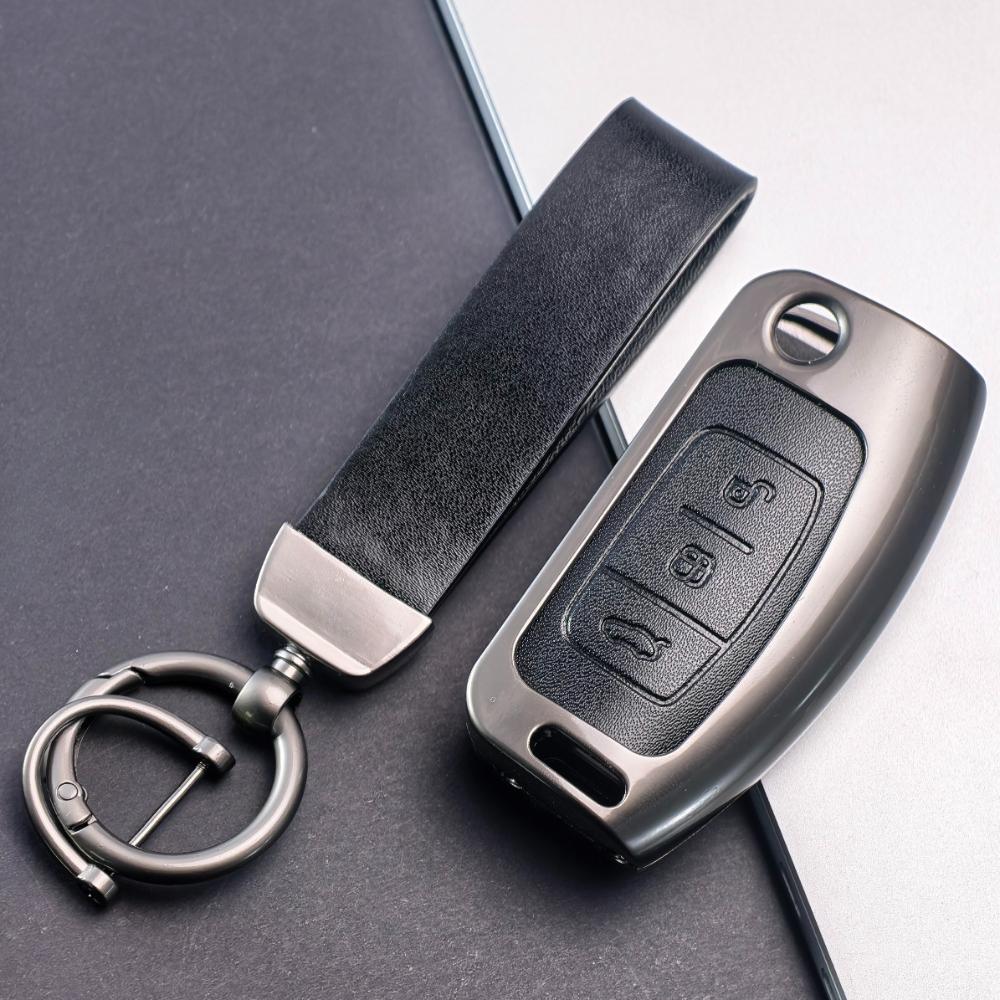 Keychain Holder for Ford Focus mk2 C Max S-MAX EcoSport Fusion Fiesta Mk7 Cowgar Mondeo 2 Mustang Zinc Alloy Car Key Case Cover