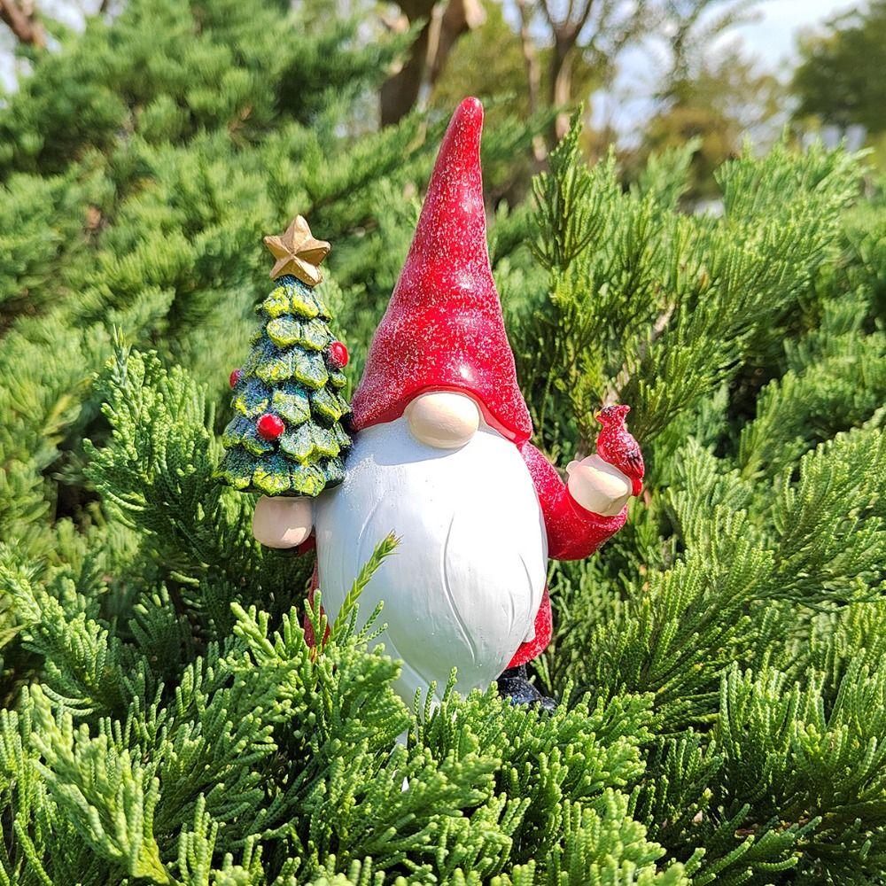 Cute Christmas Santa Claus Statue Creative Gnome Decor Sculptures Crafts Dwarfs Figurines  Lawn