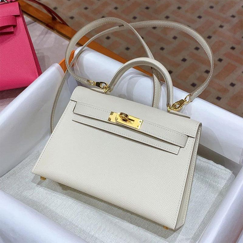 Die zweite Generation KL Handtasche Rindsleder Handflächenmuster Leder Damen Tasche Premium Mini Vielseitig Schulter Umhängetasche