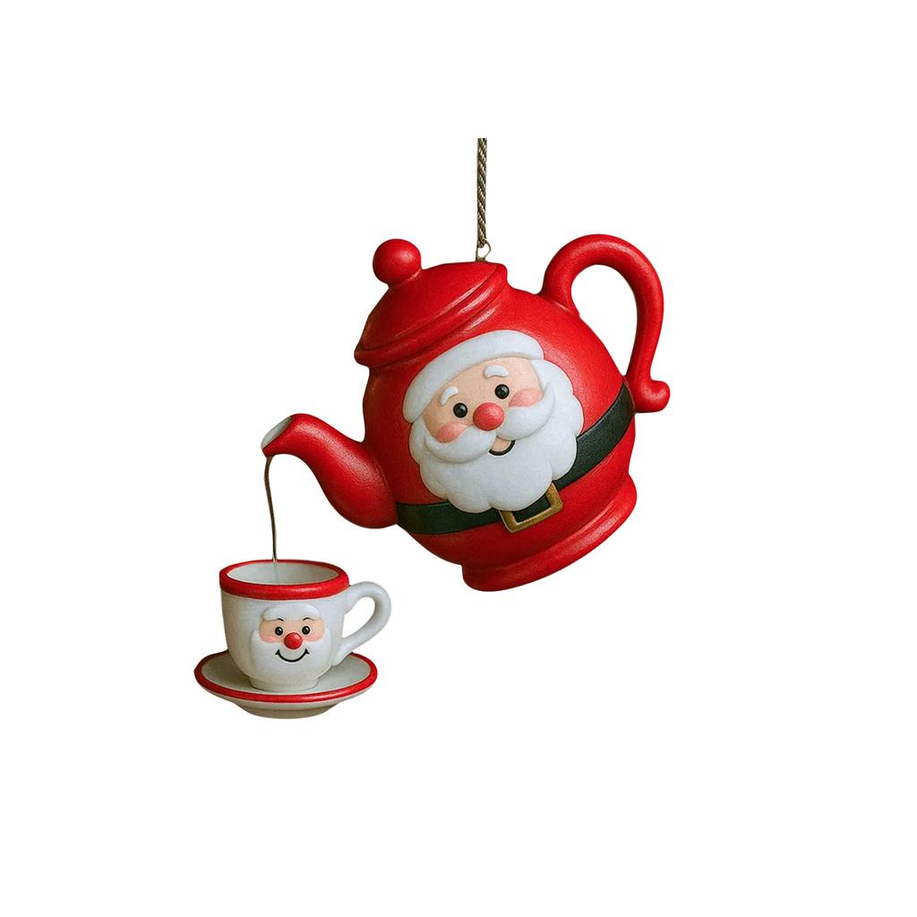 2D Acrylic Christmas Teapot Decorative Pendant Is Suitable For Holiday Decoration And Is A Gift For Tea Lovers