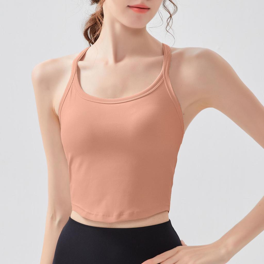 Women's Shockproof Sports Vest - Back Design, Breathable, Tight Fit Camisole