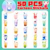 50 Piece Milk Tea Stickers Ins Flavor Drink Cute Animal Piece Milk Tea Cartoon Cute Doodle Stickers