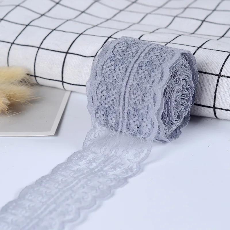 10Meters/Roll 43mm Lace Ribbon Handmade Material DIY Apparel Sewing Fabric Blue Purple Green Pink Red Black White Lace Trimming