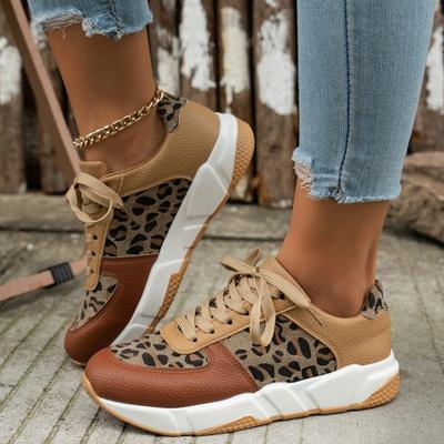 2024 Frühjahr Neue Mode Leopard Print Designer Damenschuhe Outdoor Freizeit Bequeme Wanderschuhe Damen Sportschuhe Groß